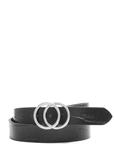 Black women's belt with croco motif PASDS-0172E-99(Z25)