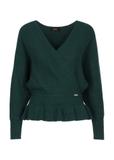 Dark green women's waist sweater SWEDT-0126-54(Z23)