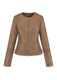 Cocoa leather jacket for women KURDS-0478-1346(W24)