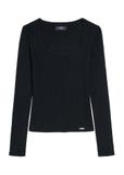 Black Women's Long Sleeve Blouse LSLDT-0051-99(Z25)