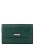 Medium dark green leather women's wallet PORES-1030-8C(Z26)
