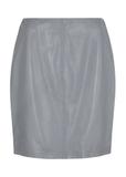 Grey natural leather skirt SPCDS-0034-1380(W24)