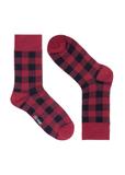 Red and black checkered men's socks SKAMT-0180-42(Z23)