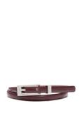 Thin Burgundy Leather Women's Belt PASDS-0150C-49(Z25)