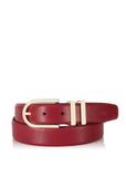 Women's burgundy leather belt PASDS-0159C-49(Z23)