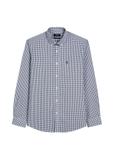 Men's navy blue checkered cotton shirt KOSMT-0277-7E(W26)