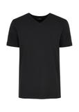 Black basic T-shirt for men with logo TSHMT-0088-99(W25)