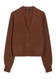 Brown women's wool cardigan KARDT-0071-1H(Z26)
