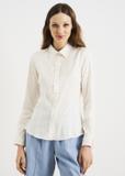 Women's white shirt in fine oriel KOSDT-0089-11(W22)