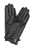 Women's leather gloves with zipper REKDS-0003A-99(Z25)