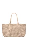 Beige leather woven handbag TORES-1300-0C(W26)