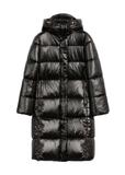 Black long winter jacket for women KURDT-0531A-99(Z25)