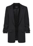 Women's black jacket without a fastener ZAKDT-0034-99(Z24)