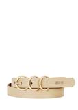 Beige leather women's belt PASDS-0320-81(W25)
