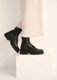 Black leather insulated women's ankle boots BUTYD-1103-99(Z25)