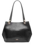 Large black croco women's handbag TOREC-1056-9G(Z26)