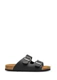 Black leather men's flip-flops BUTYM-0495-99(W25)