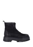 Black leather women's ankle boots BUTYD-1291-9I(Z26)