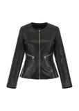 Women's waisted leather jacket KURDS-0418-1040(W23)