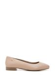 Dark beige leather women's ballerinas BUTYD-1049A-1B(Z26)