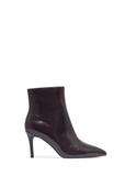 Dark brown leather high heel ankle boots BUTYD-1122-1I(Z26)