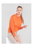 Orange women's blouse with half turtleneck BLUDT-0111-30(Z20)