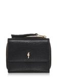 Small women's black leather foldable wallet PORES-0816A-99(Z25)