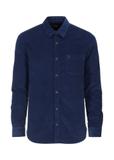 Navy blue men's corduroy shirt KOSMT-0318-69(Z23)