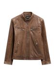 Men's leather jacket in cognac color KURMS-0397-1F(W26)