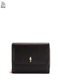 Black Leather Women's Wallet with RFID Protection PORES-0825RFID-99(Z25)