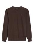 Dark brown men's sweater with logo SWEMT-0159A-1I(Z26)