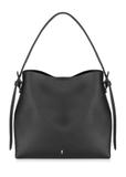 Black imitation leather shopper bag TOREC-0903-99(W26)
