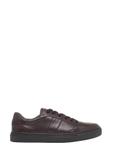 Women's leather sneakers in dark brown color BUTYD-1294-1I(Z26)