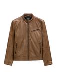 Brown men's leather jacket KURMS-0400-1H(W26)
