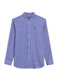 Men's navy blue checkered shirt KOSMT-0345-17(Z25)