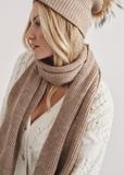 Beige women's scarf SZADT-0096-81(Z23)