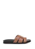 Brown leather women's flip-flops BUTYD-1163-24(W25)