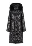 Women's black quilted jacket KURDT-0481-99(Z23)