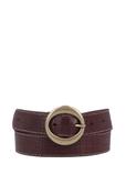 Brown leather women's belt with animal motif PASDS-0353-1H(Z26)