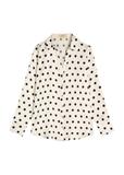 Cream polka dot women's shirt KOSDT-0155-0P(W26)