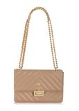 Beige quilted women's handbag TOREC-0528B-81(Z24)