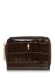 Women's small brown croco wallet POREC-0352A-90(Z25)
