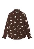 Brown floral women's shirt KOSDT-0173-1P(Z26)