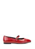 Red leather ballet flats with belt BUTYD-1145-4B(W26)
