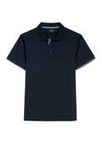 Navy blue cotton polo shirt POLMT-0045B-7E(W26)