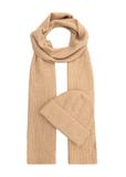 Beige viscose hat and scarf set ZESTD-0012-81(Z25)