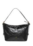 Black women's shoulder bag with stitching TOREC-1248-9P(Z26)