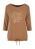 Women's ribbed blouse in camel BLUDT-0174-24(W24)