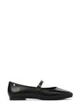 Black leather ballet flats with strap BUTYD-1145-99(W26)