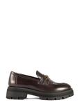 Burgundy leather women's loafers BUTYD-1190-49(Z25)